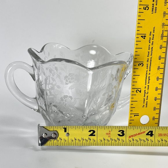 Vtg Duncan Miller Sugar Bowl Canterbury Line Etched Glass Floral Collectible - Picture 9 of 10